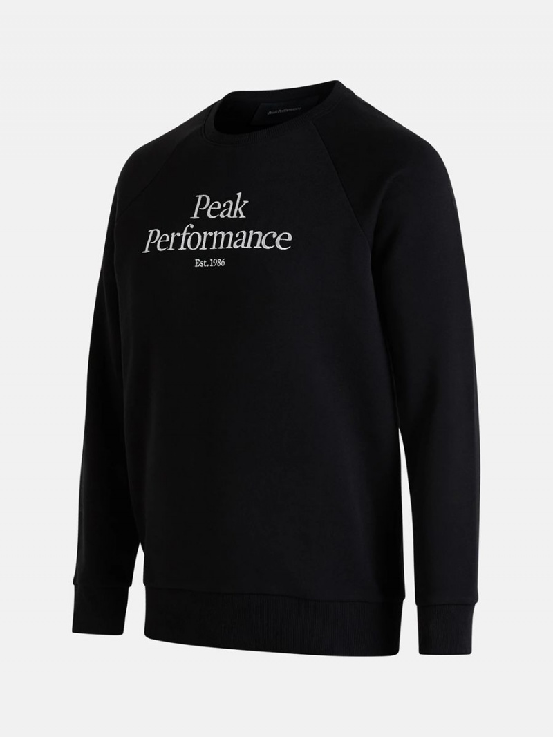 Peak Performance Original Crew Men's Sweatshirt Black / White | WPX72-782