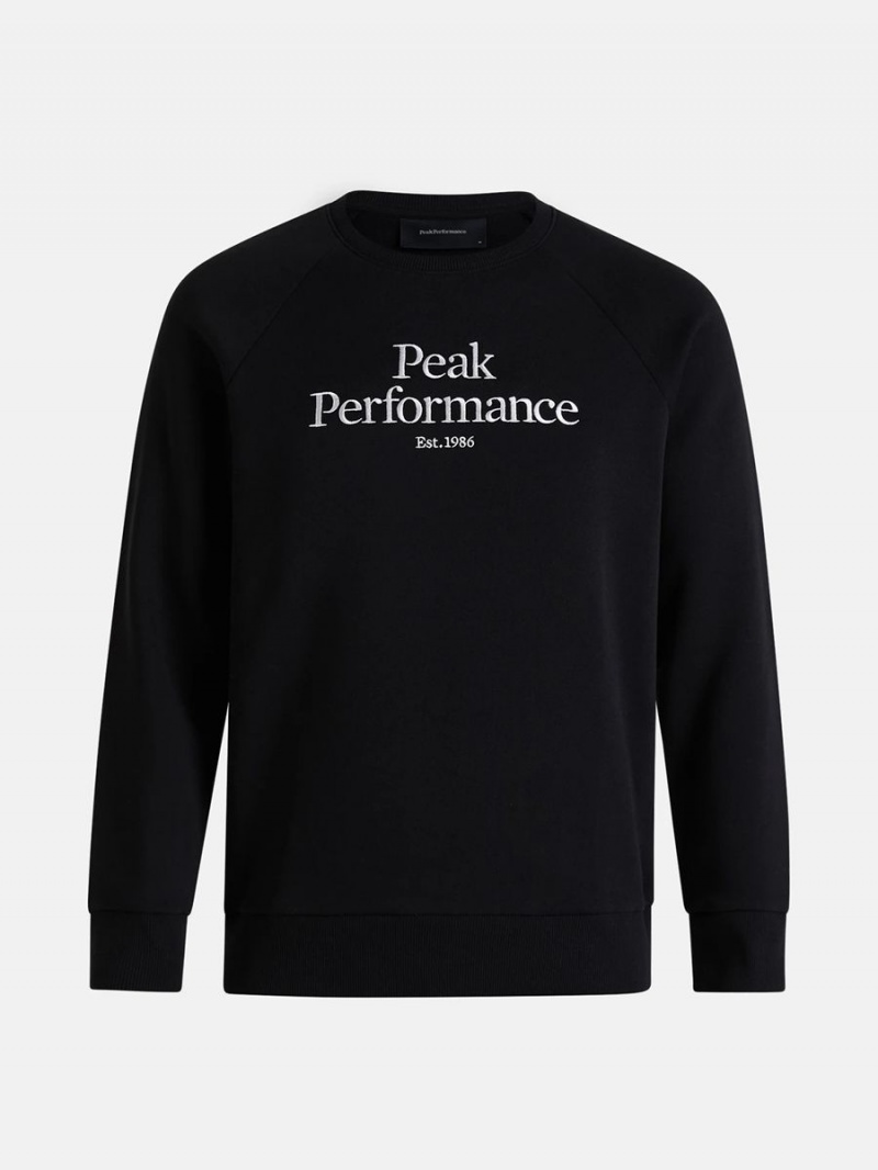 Peak Performance Original Crew Men\'s Sweatshirt Black / White | WPX72-782