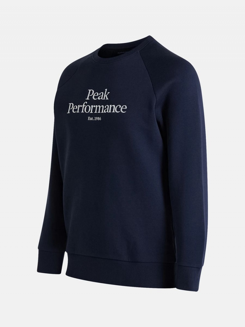 Peak Performance Original Crew Men's Sweatshirt Navy / White | DOP36-154