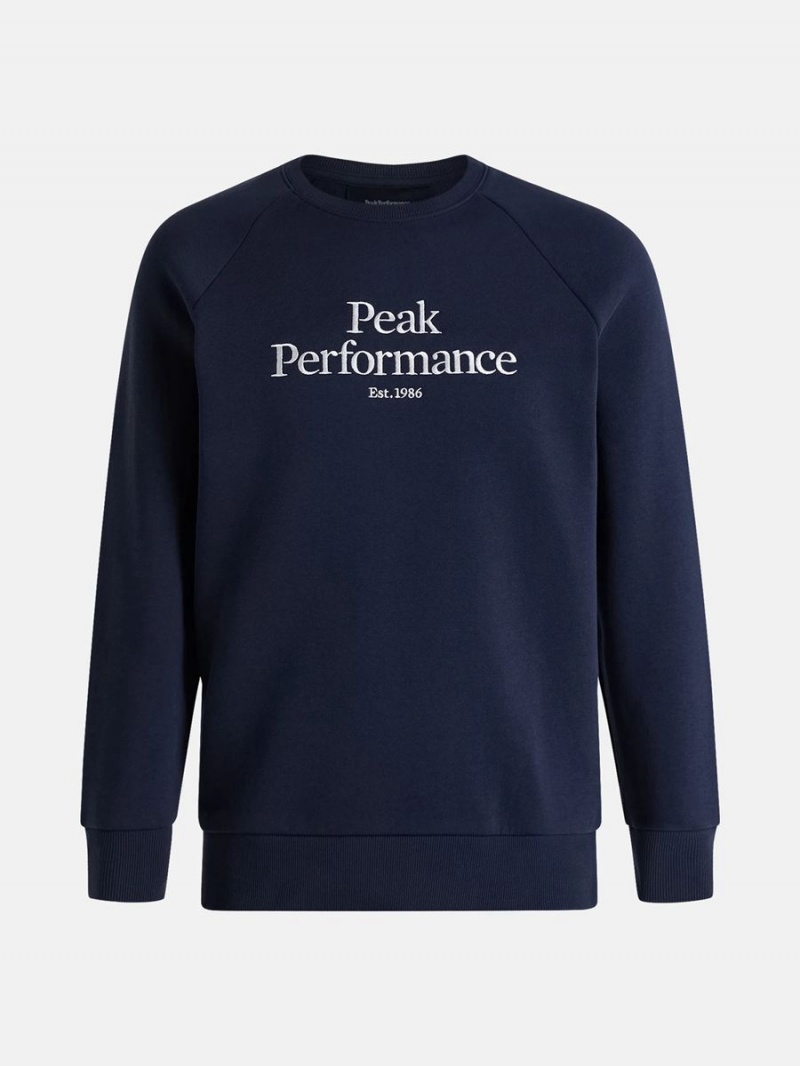 Peak Performance Original Crew Men\'s Sweatshirt Navy / White | DOP36-154