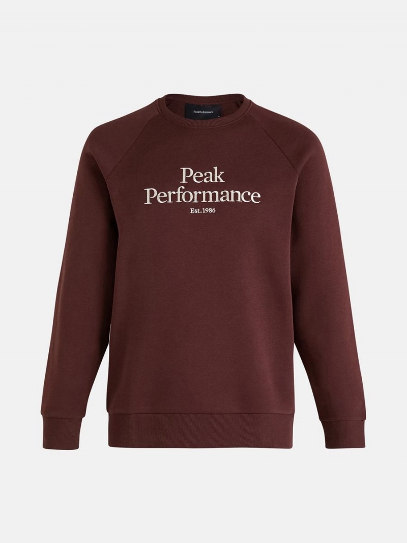 Peak Performance Original Crew Men's Sweatshirt Burgundy | SKX58-236