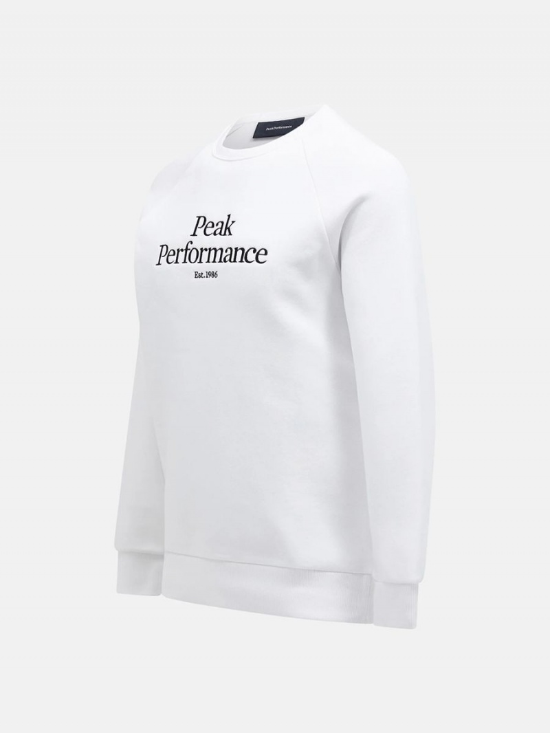 Peak Performance Original Crew Men's Sweatshirt White / Black | JEK43-601