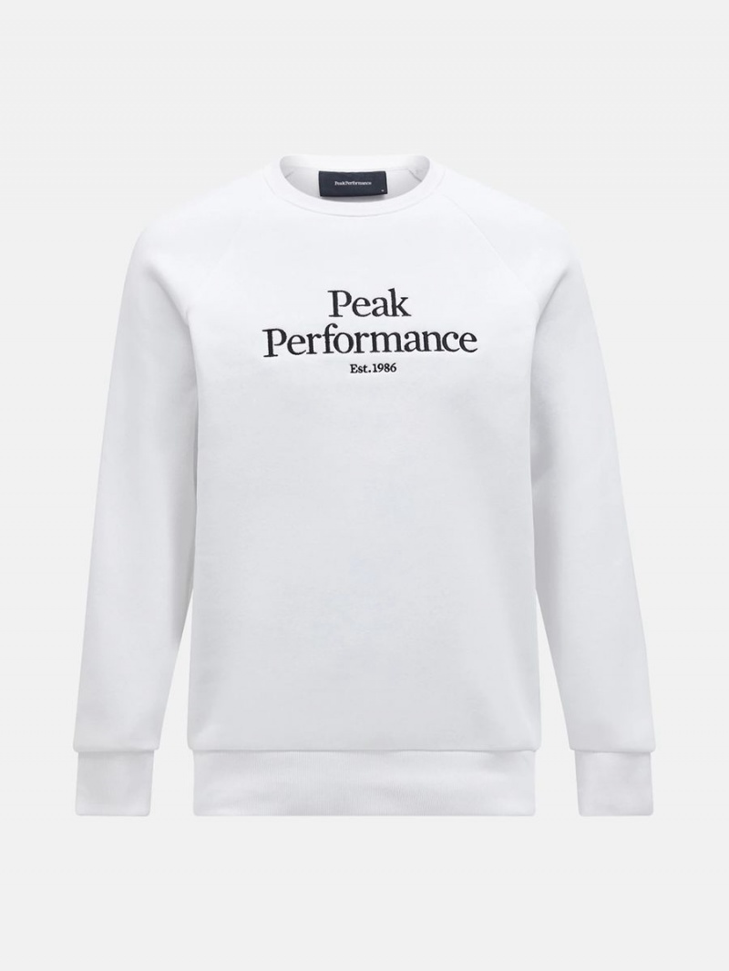 Peak Performance Original Crew Men\'s Sweatshirt White / Black | JEK43-601