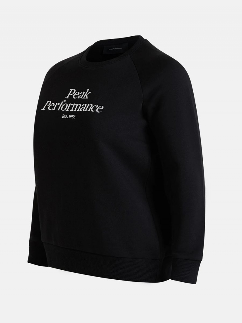 Peak Performance Original Crew Women's Sweatshirt Black / White | FSW15-832