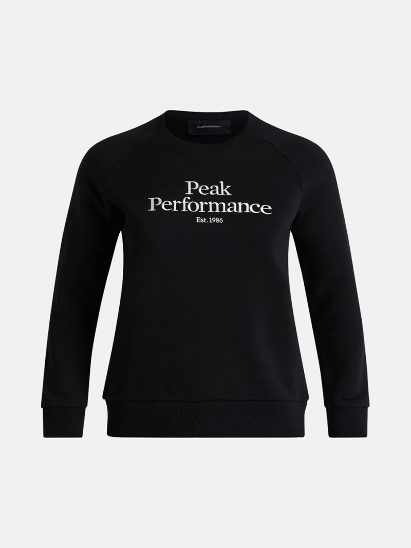 Peak Performance Original Crew Women\'s Sweatshirt Black / White | FSW15-832