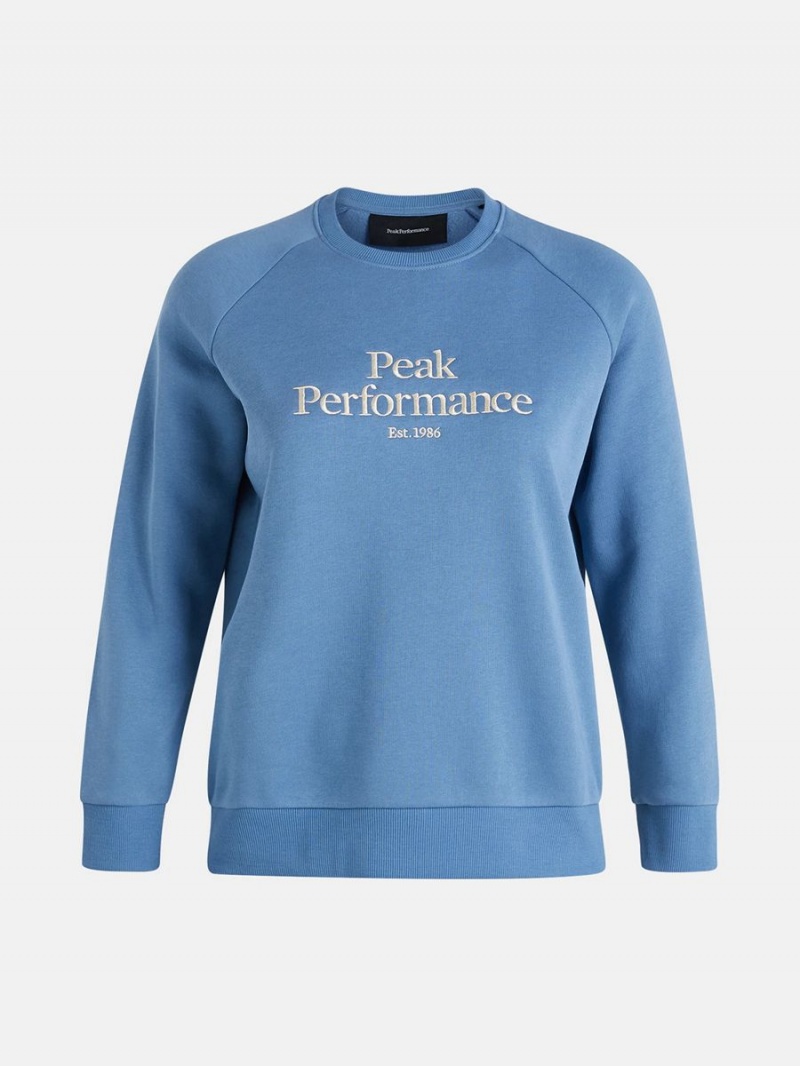 Peak Performance Original Crew Women\'s Sweatshirt Blue | GGU14-123