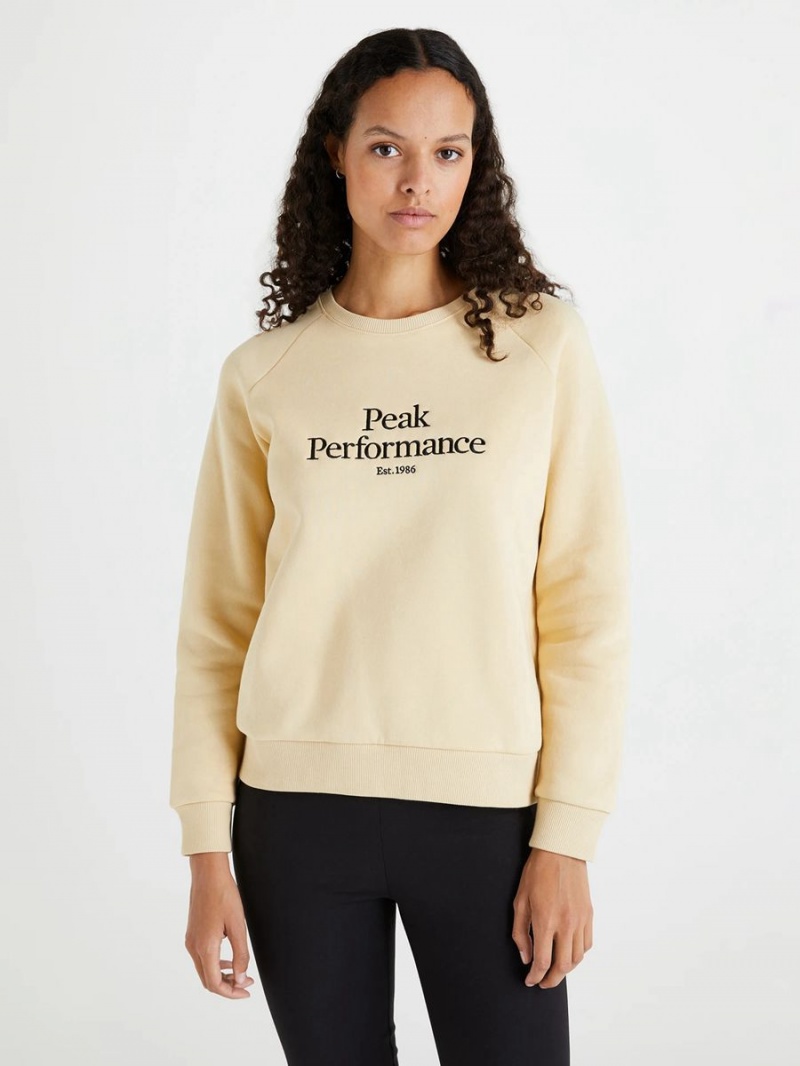 Peak Performance Original Crew Women's Sweatshirt Yellow | KRA36-318