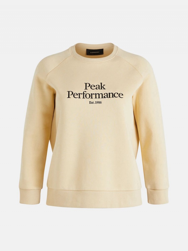 Peak Performance Original Crew Women\'s Sweatshirt Yellow | KRA36-318