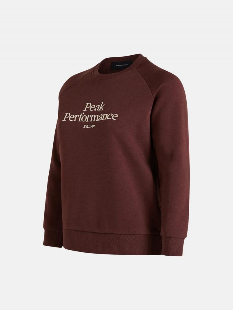 Peak Performance Original Crew Women's Sweatshirt Burgundy | CKD29-974