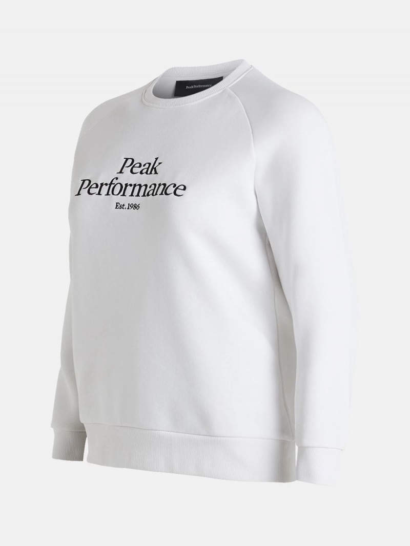 Peak Performance Original Crew Women's Sweatshirt White / Black | HVZ32-163