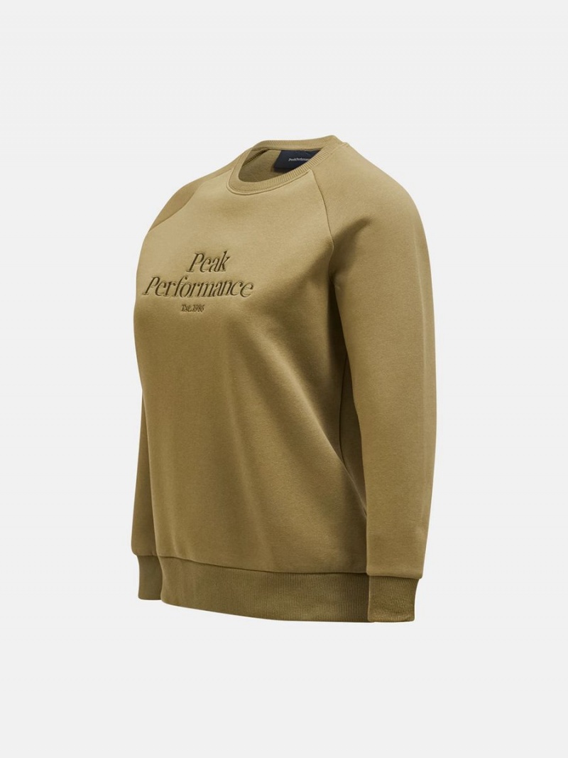 Peak Performance Original Crew Women's Sweatshirt Olive | RCV38-694