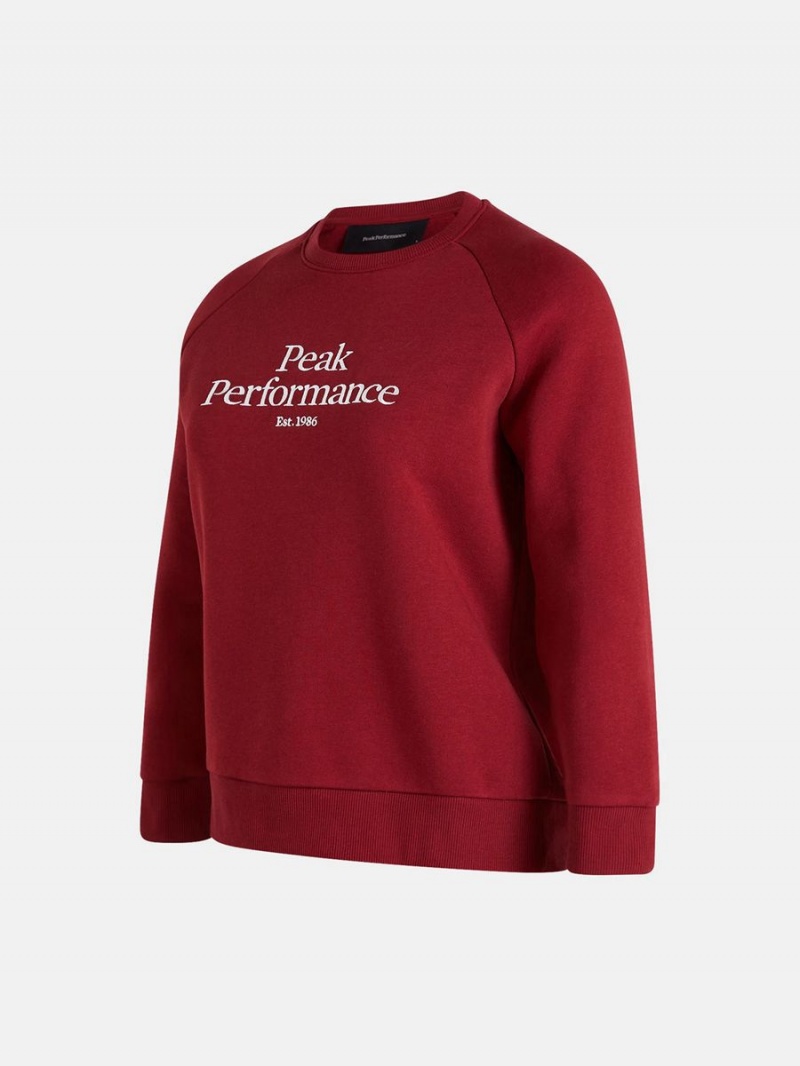 Peak Performance Original Crew Women's Sweatshirt Red | AHA20-573