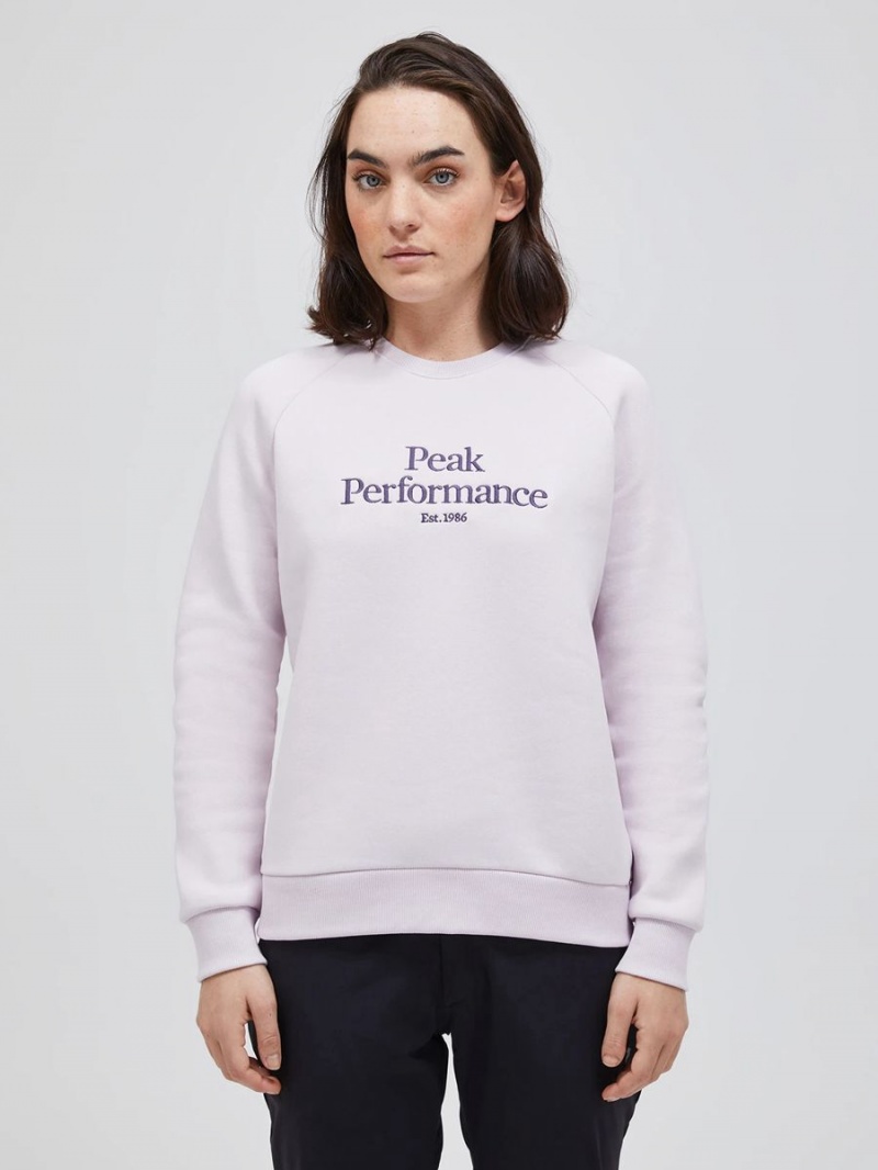 Peak Performance Original Crew Women's Sweatshirt Purple | KXR13-627