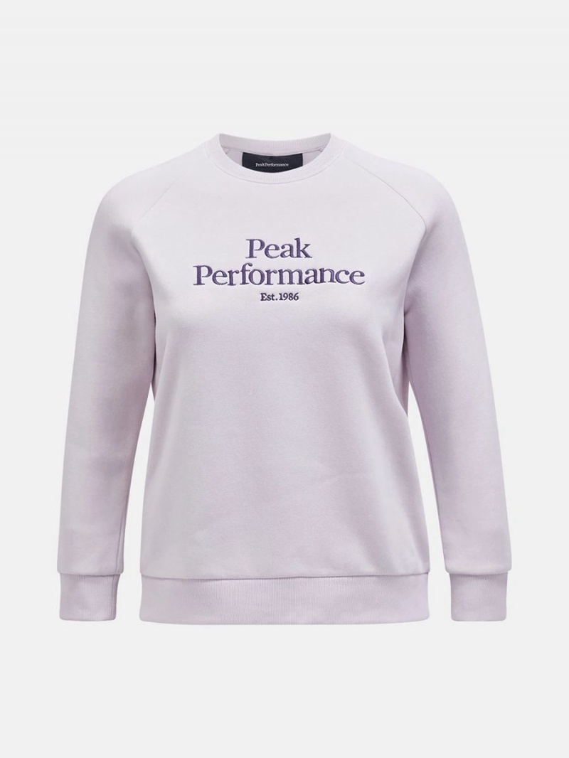 Peak Performance Original Crew Women\'s Sweatshirt Purple | KXR13-627