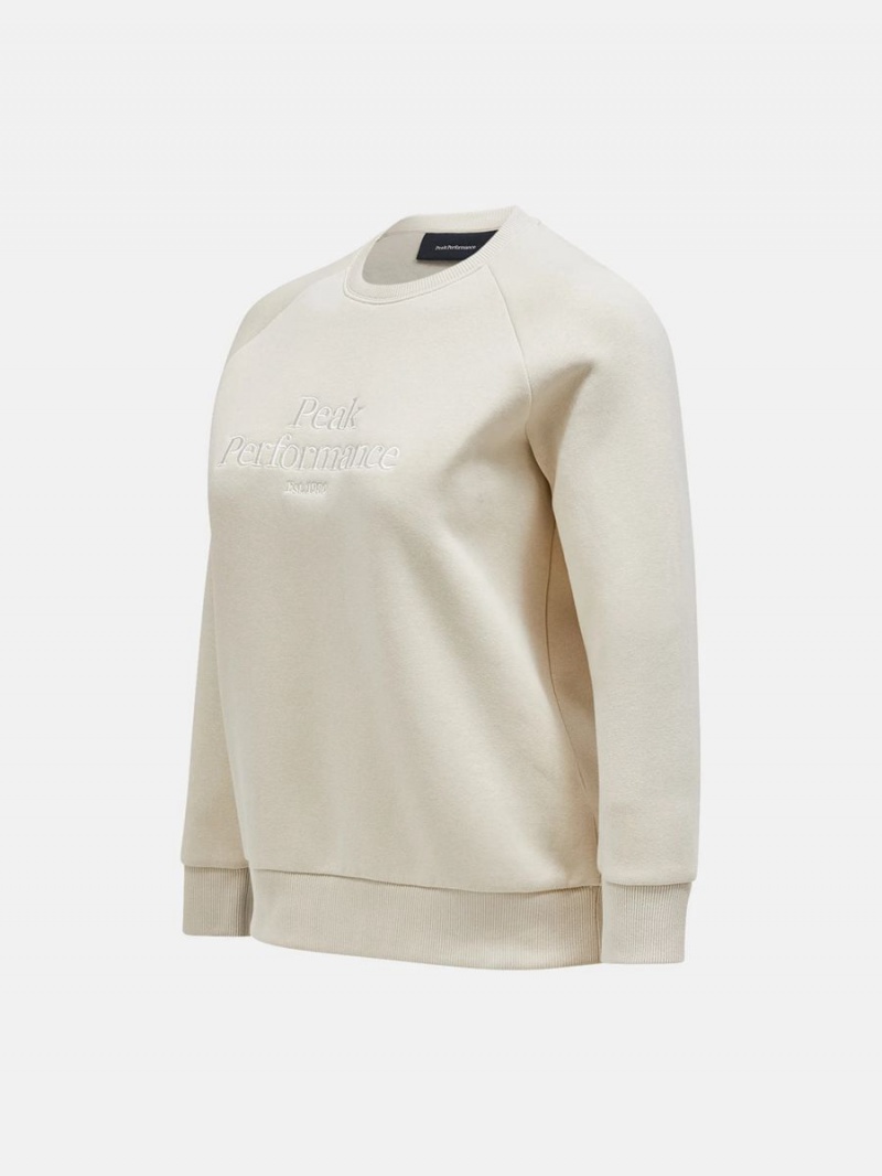 Peak Performance Original Crew Women's Sweatshirt Beige | XBC99-023