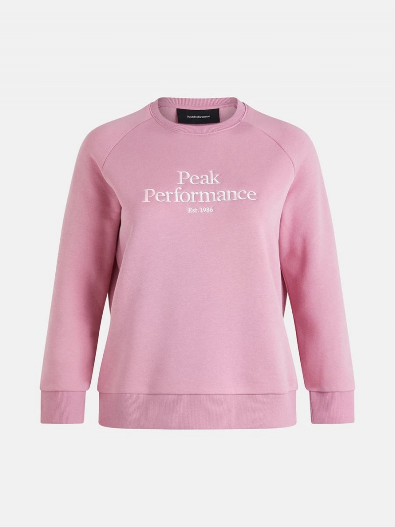 Peak Performance Original Crew Women's Sweatshirt Pink | NAI76-422