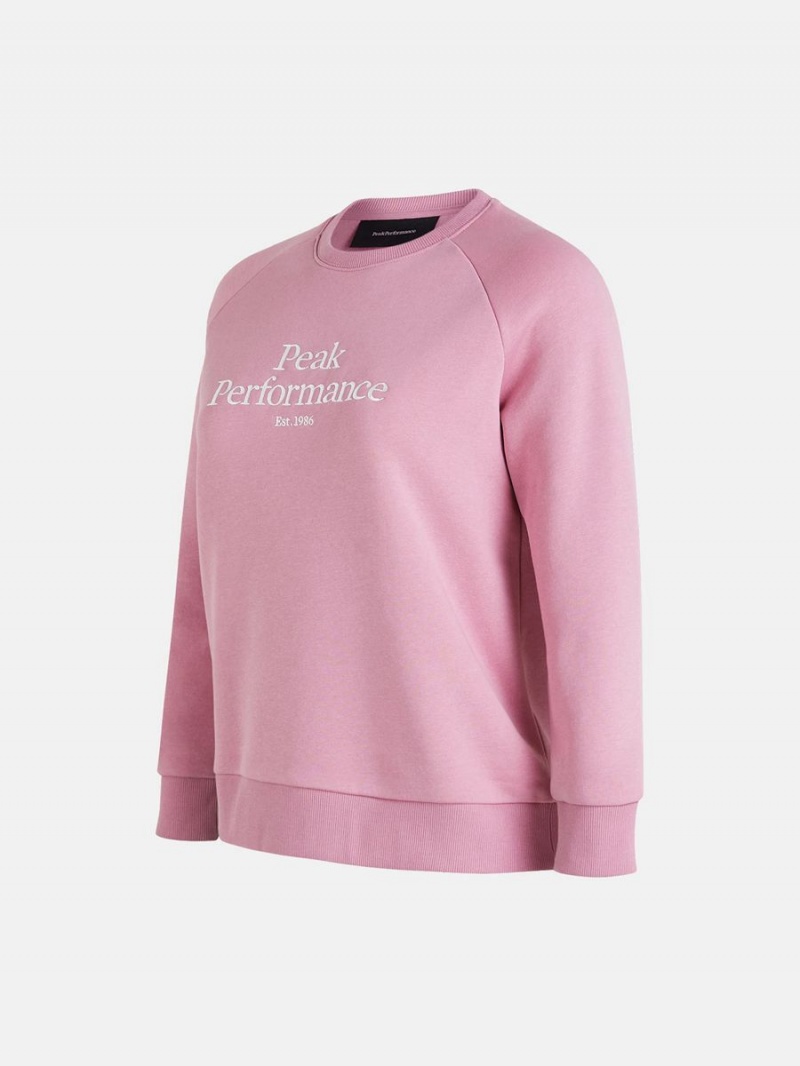 Peak Performance Original Crew Women's Sweatshirt Pink | NAI76-422