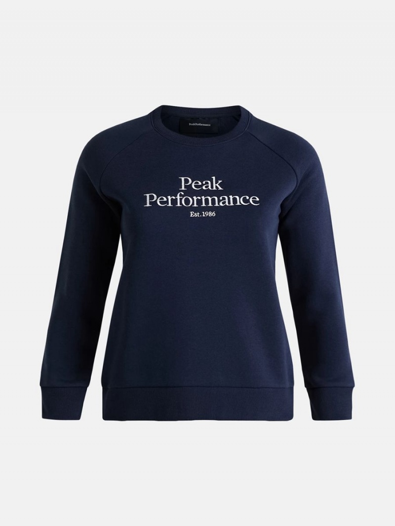 Peak Performance Original Crew Women's Sweatshirt Navy / White | ZRF17-669