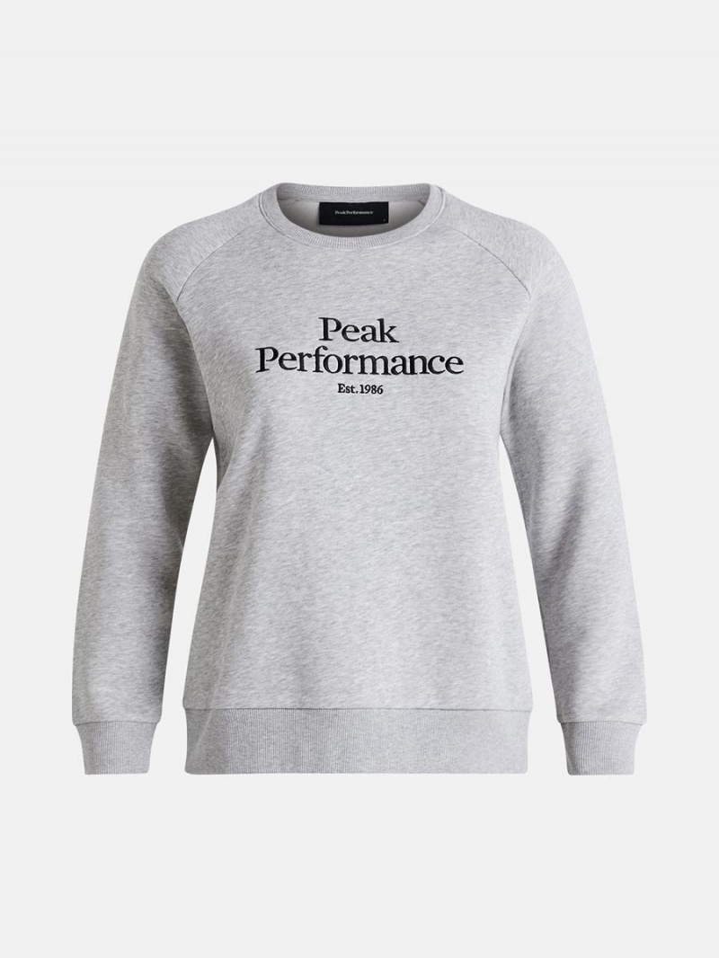 Peak Performance Original Crew Women\'s Sweatshirt Grey / Black | KKL60-092