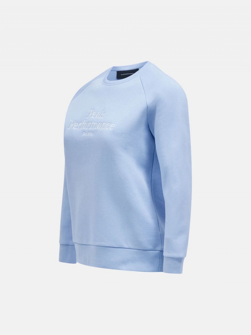 Peak Performance Original Crew Women's Sweatshirt Blue | BAC50-751