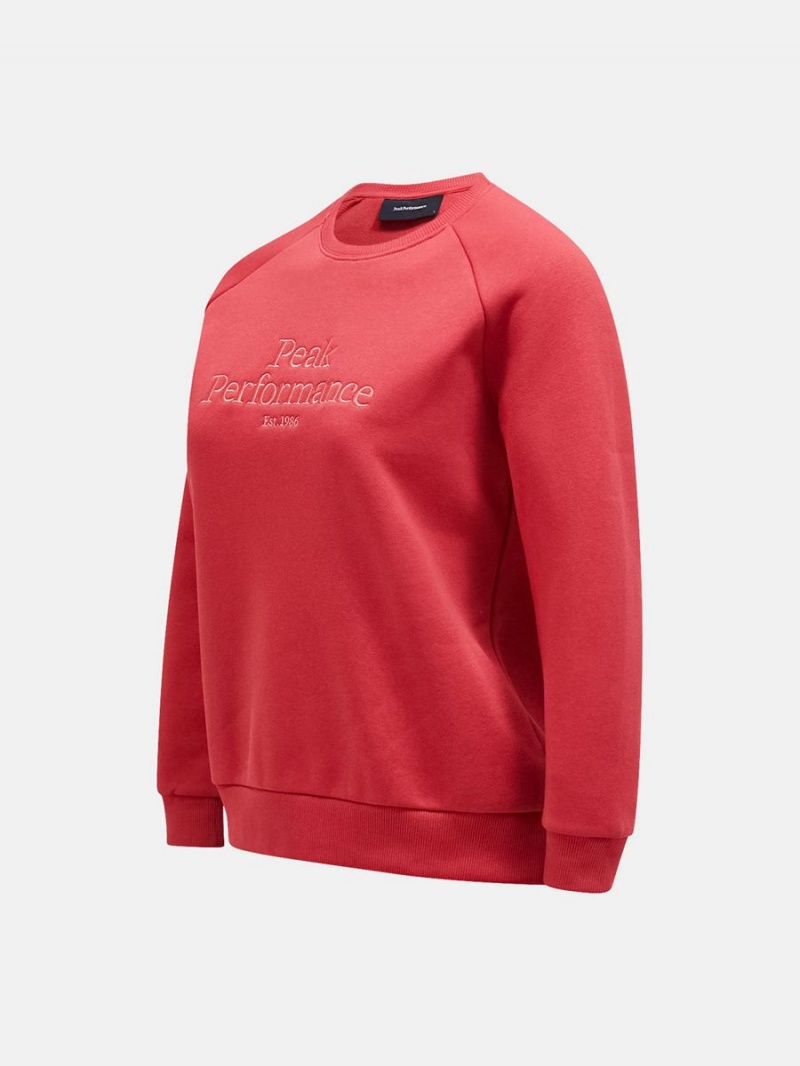 Peak Performance Original Crew Women's Sweatshirt Red | PNH12-795