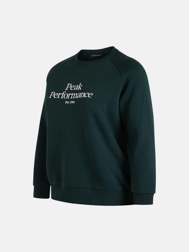 Peak Performance Original Crew Women's Sweatshirt Green | QGS45-827