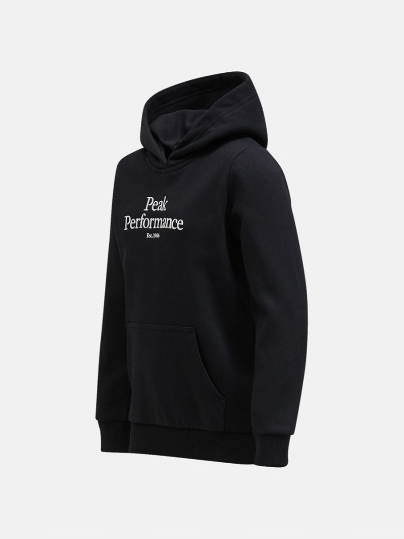 Peak Performance Original Kids' Hoodie Black / White | AQJ77-700