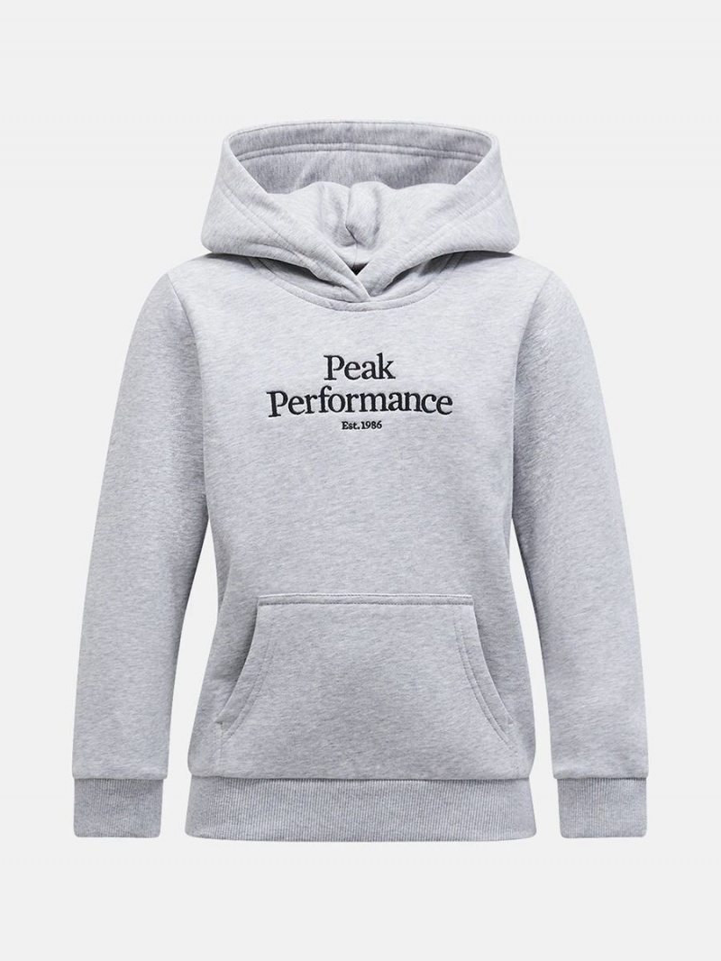 Peak Performance Original Kids\' Hoodie Grey / Black | KPW90-511