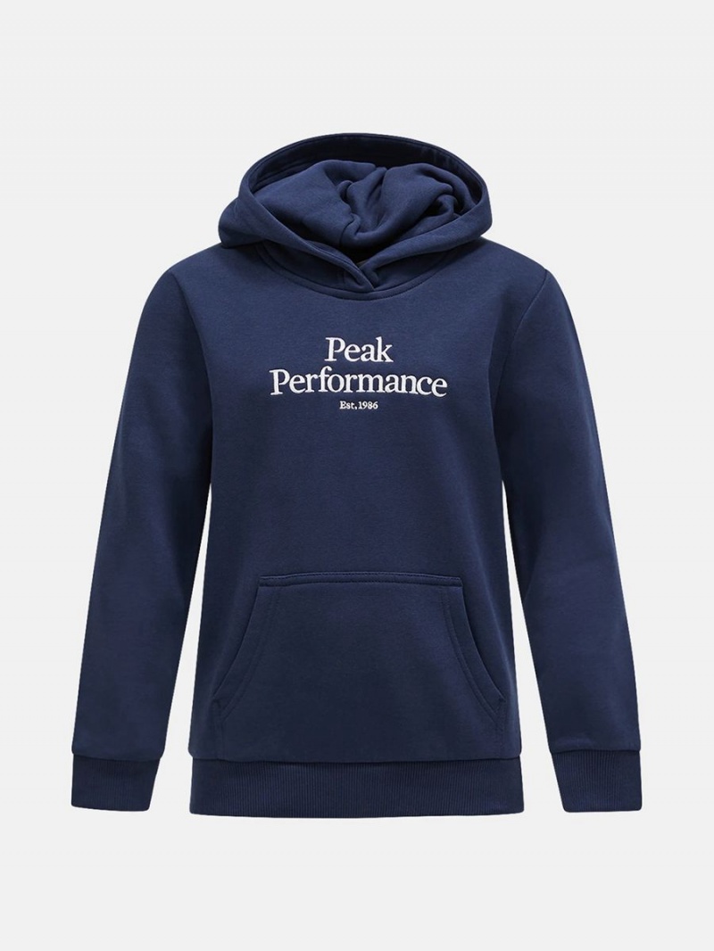 Peak Performance Original Kids\' Hoodie Navy / White | SCP65-489