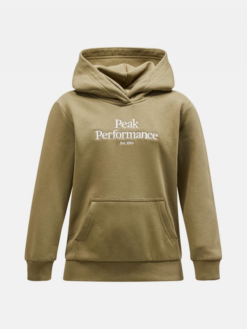 Peak Performance Original Kids' Hoodie Olive | XJJ48-672