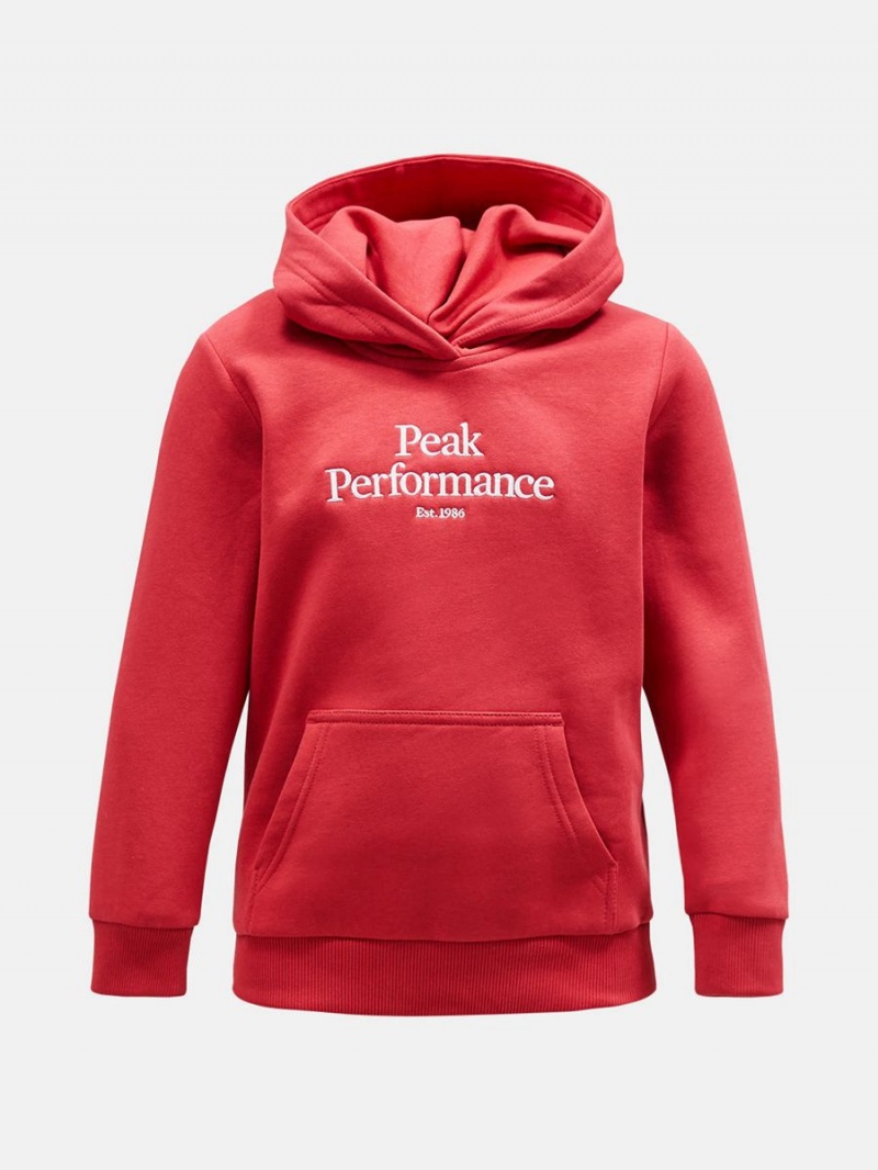 Peak Performance Original Kids\' Hoodie Red | UNB72-116