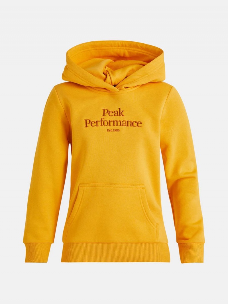 Peak Performance Original Kids\' Hoodie Yellow | FUB01-204