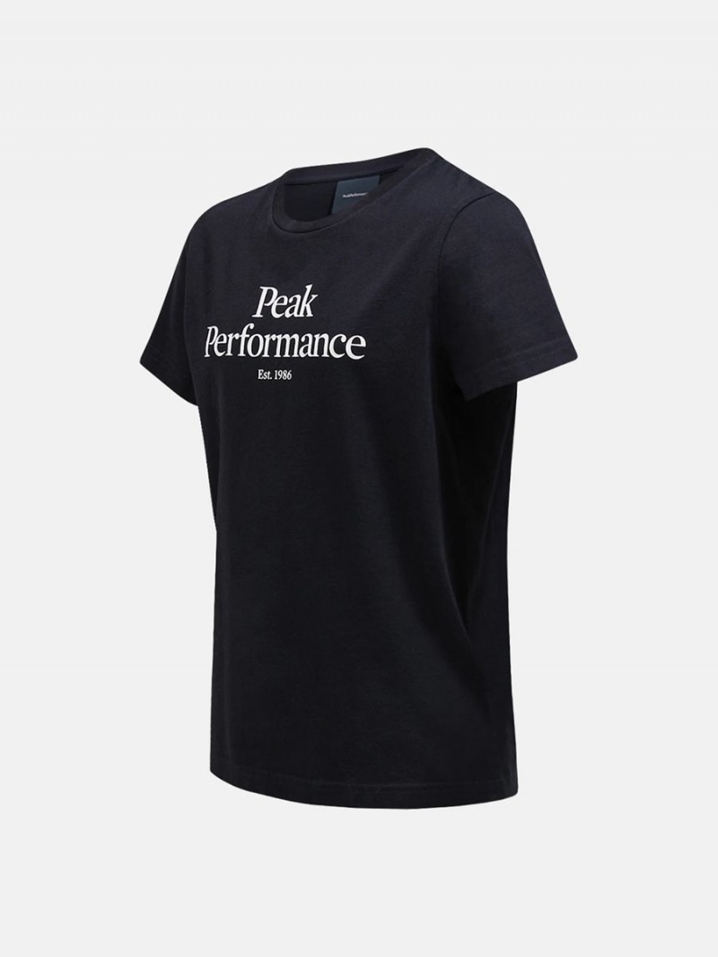 Peak Performance Original Kids' T-Shirt Black / White | HOQ71-501