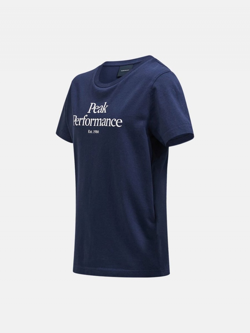 Peak Performance Original Kids' T-Shirt Navy | YUK62-171