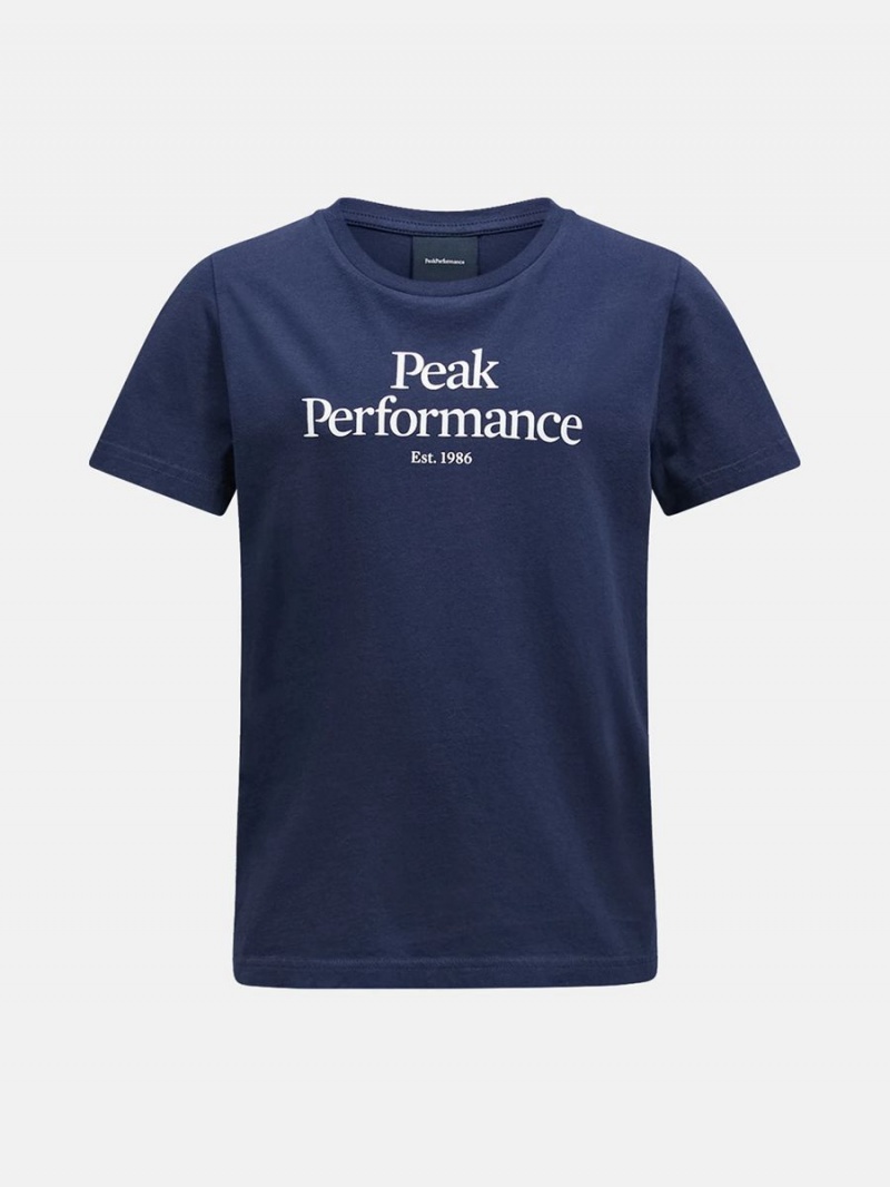 Peak Performance Original Kids\' T-Shirt Navy | YUK62-171