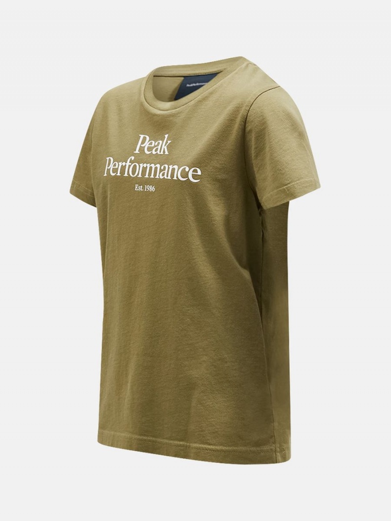 Peak Performance Original Kids' T-Shirt Olive | FNO52-838