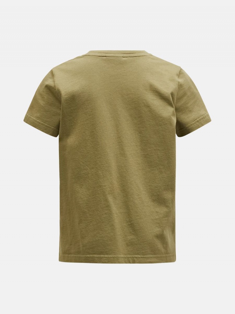 Peak Performance Original Kids' T-Shirt Olive | FNO52-838