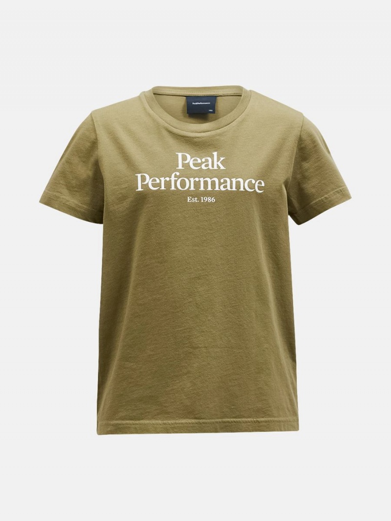 Peak Performance Original Kids\' T-Shirt Olive | FNO52-838