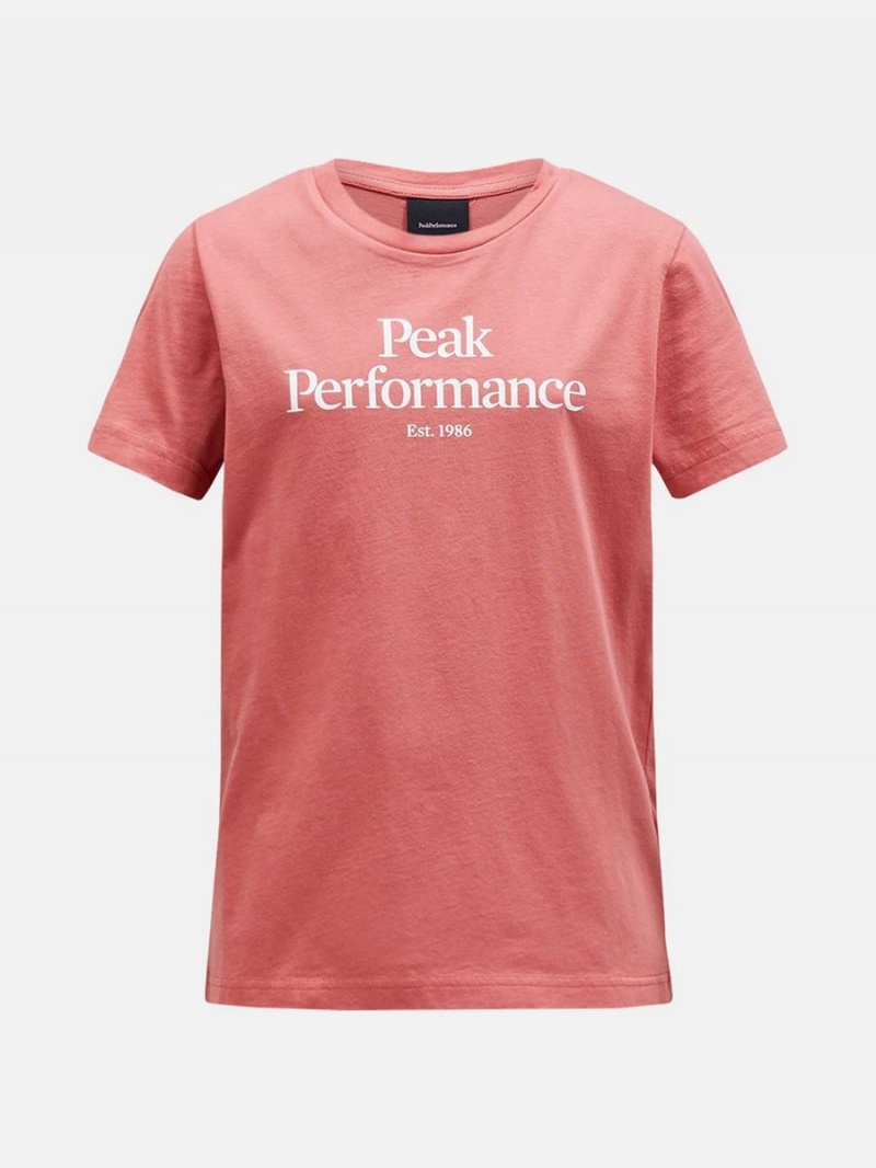 Peak Performance Original Kids\' T-Shirt Pink | JOJ22-116