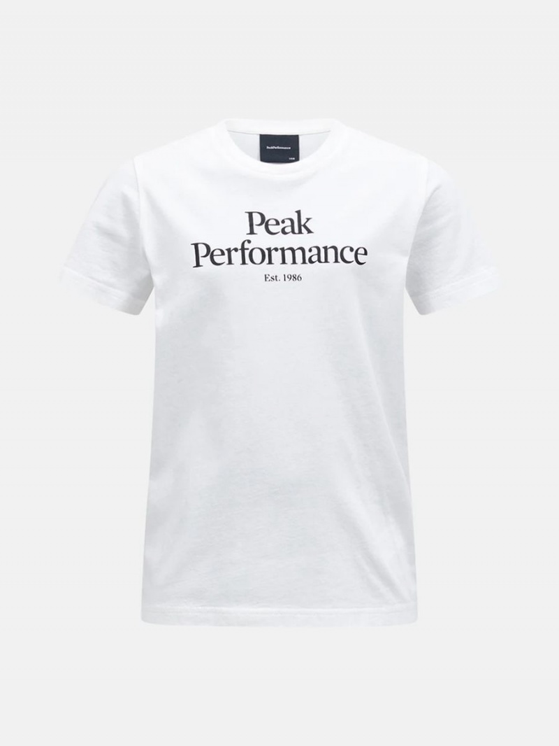 Peak Performance Original Kids\' T-Shirt White / Black | NKN83-885