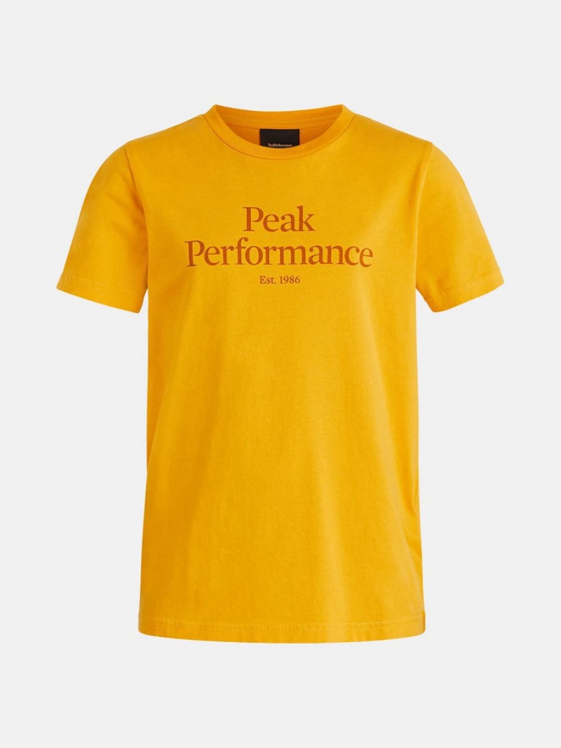 Peak Performance Original Kids\' T-Shirt Yellow | VKW88-555