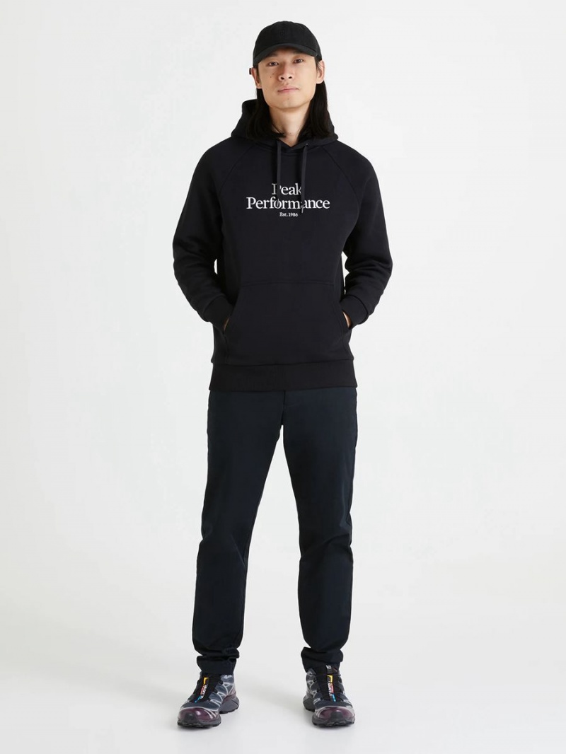 Peak Performance Original Men's Hoodie Black / White | HCA39-509