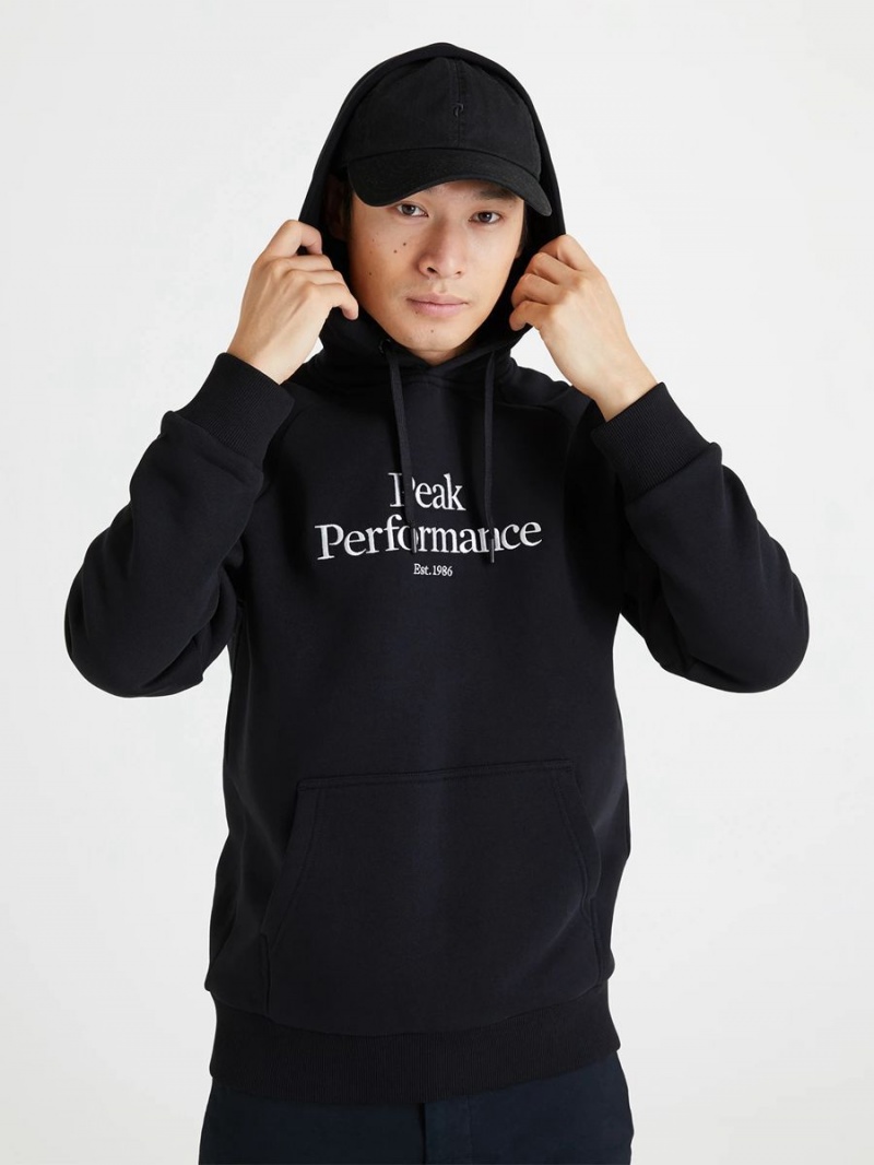 Peak Performance Original Men's Hoodie Black / White | HCA39-509