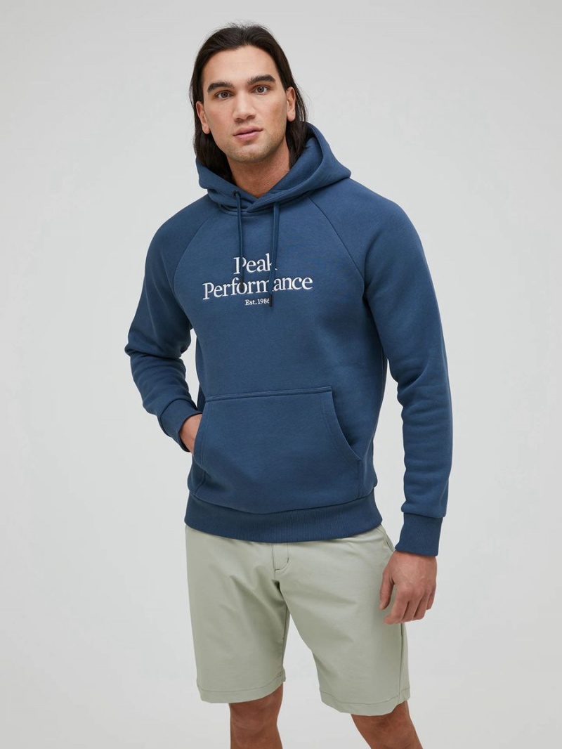 Peak Performance Original Men's Hoodie Blue | EZJ10-618