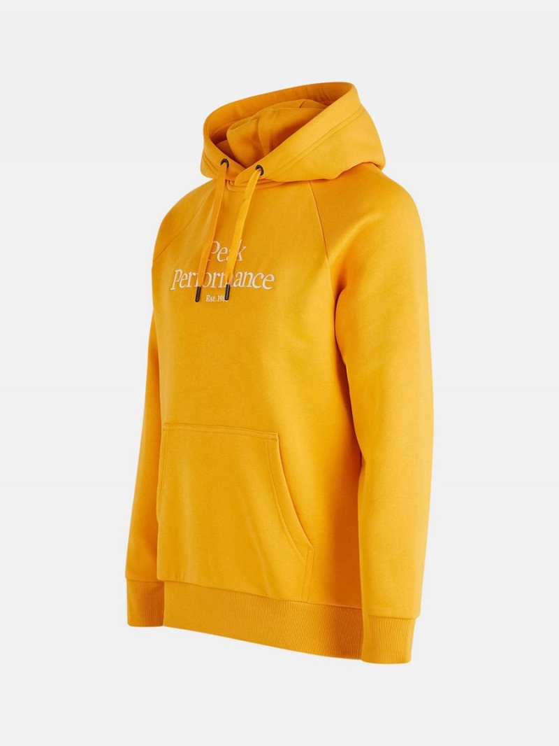 Peak Performance Original Men's Hoodie Yellow | FTZ18-270