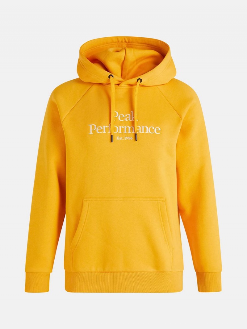 Peak Performance Original Men\'s Hoodie Yellow | FTZ18-270