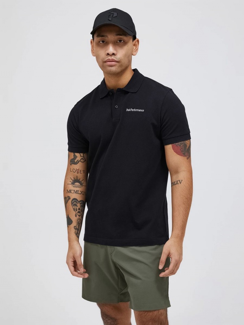 Peak Performance Original Men's Polo Shirt Black | RPZ70-191