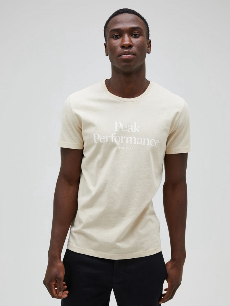 Peak Performance Original Men's T-Shirt Beige | YZB10-923