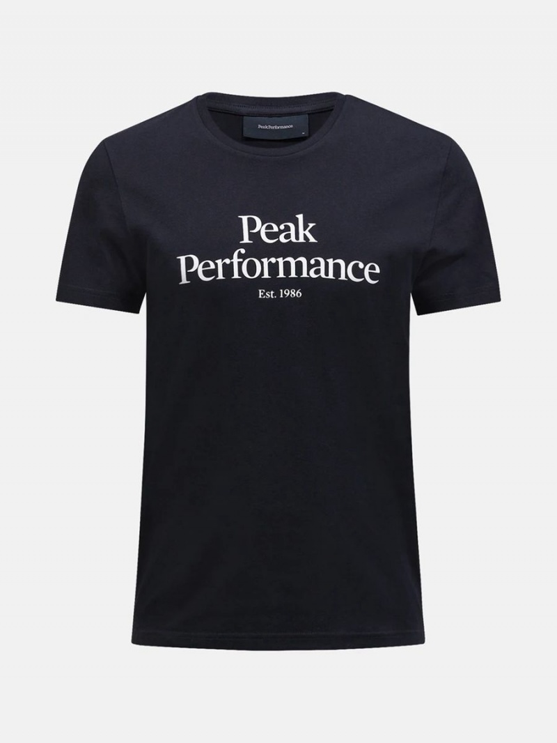 Peak Performance Original Men\'s T-Shirt Black / White | ZVU12-966