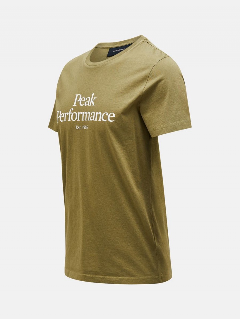 Peak Performance Original Men's T-Shirt Olive | KNH30-281